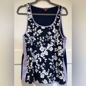 Vince Camuto Women’s Purple/Floral/Navy Blue Sleeveless Top